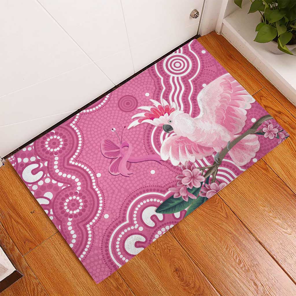Australia Breast Cancer Awareness Rubber Doormat Pink Cockatoo Ribbon Aboriginal Art - Aussie Hoodie
