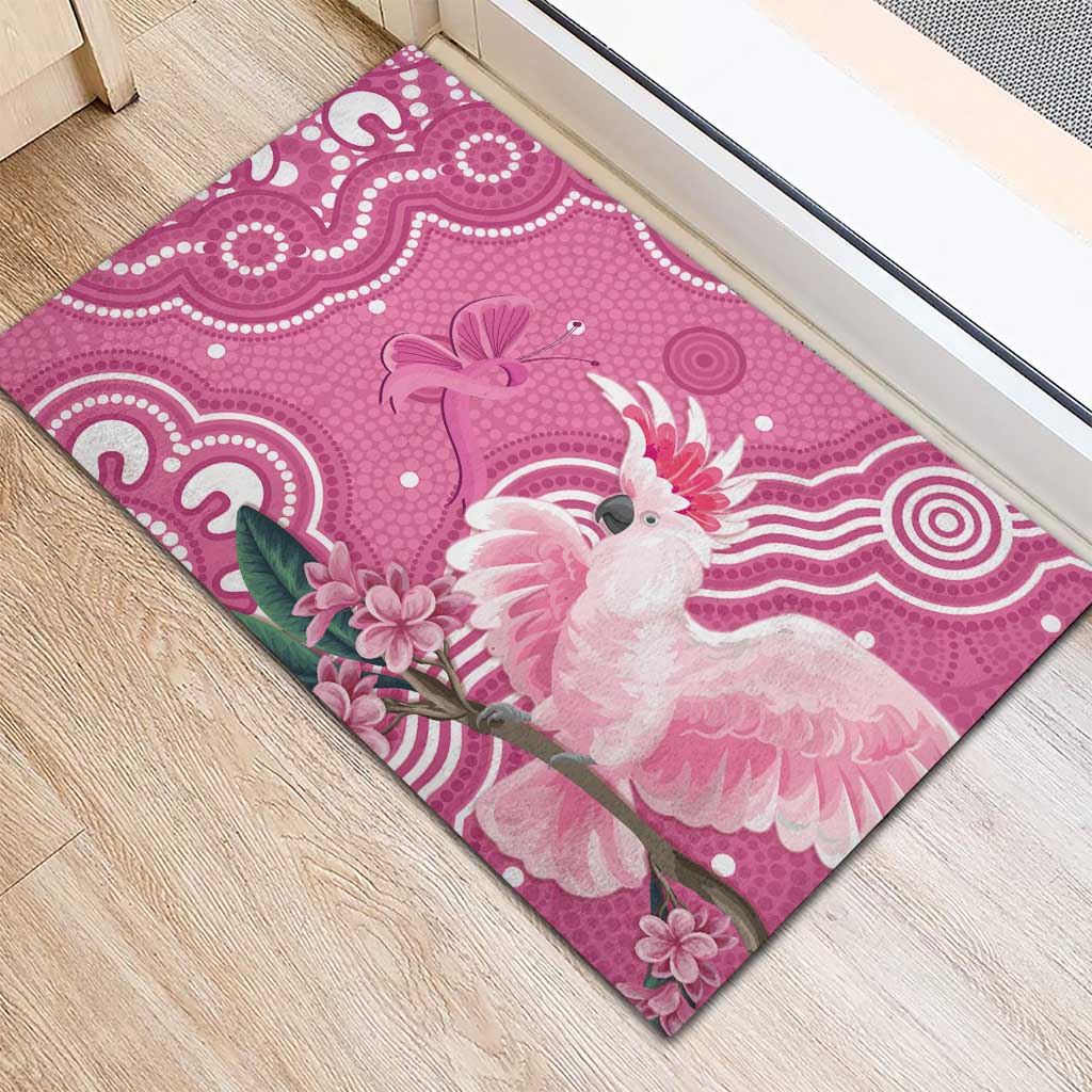 Australia Breast Cancer Awareness Rubber Doormat Pink Cockatoo Ribbon Aboriginal Art - Aussie Hoodie