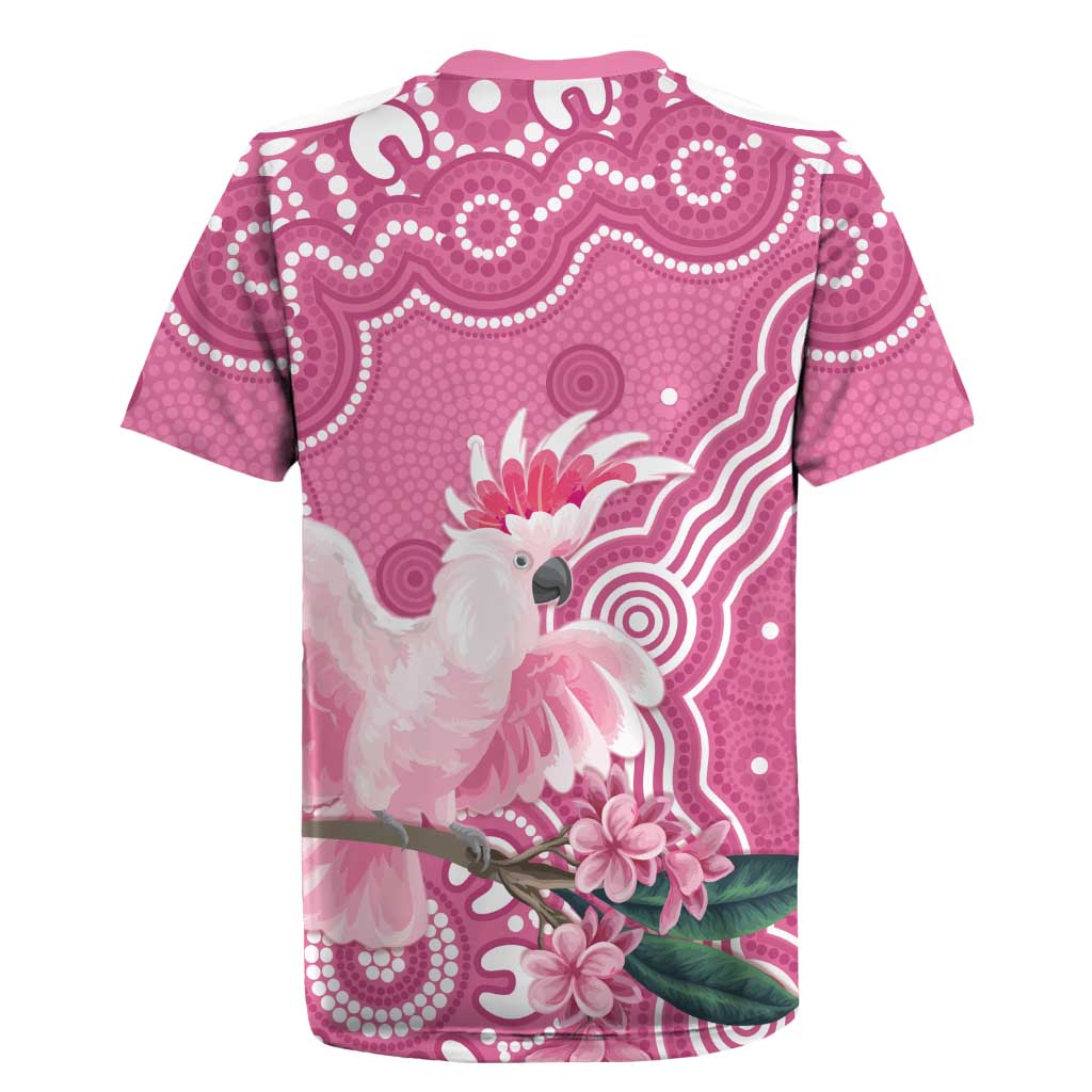 Australia Breast Cancer Awareness Rugby Jersey Pink Cockatoo Ribbon Aboriginal Art - Aussie Hoodie