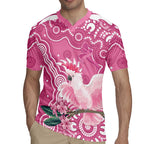 Australia Breast Cancer Awareness Rugby Jersey Pink Cockatoo Ribbon Aboriginal Art - Aussie Hoodie
