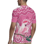 Australia Breast Cancer Awareness Rugby Jersey Pink Cockatoo Ribbon Aboriginal Art - Aussie Hoodie