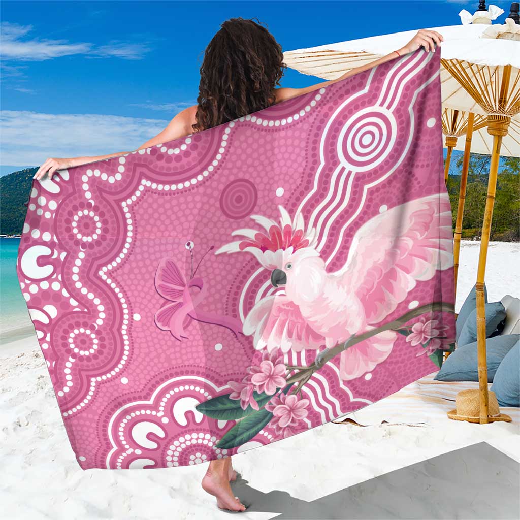 Australia Breast Cancer Awareness Sarong Pink Cockatoo Ribbon Aboriginal Art - Aussie Hoodie