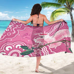 Australia Breast Cancer Awareness Sarong Pink Cockatoo Ribbon Aboriginal Art - Aussie Hoodie