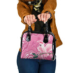 Australia Breast Cancer Awareness Shoulder Handbag Pink Cockatoo Ribbon Aboriginal Art - Aussie Hoodie