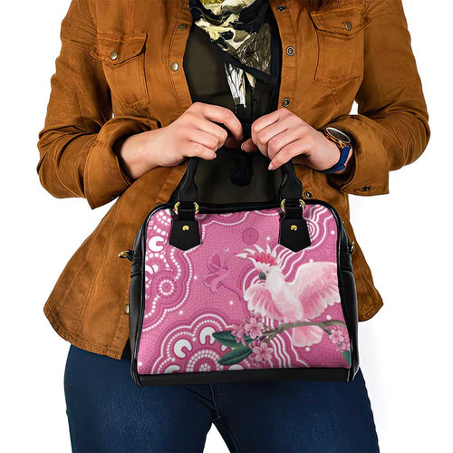 Australia Breast Cancer Awareness Shoulder Handbag Pink Cockatoo Ribbon Aboriginal Art - Aussie Hoodie