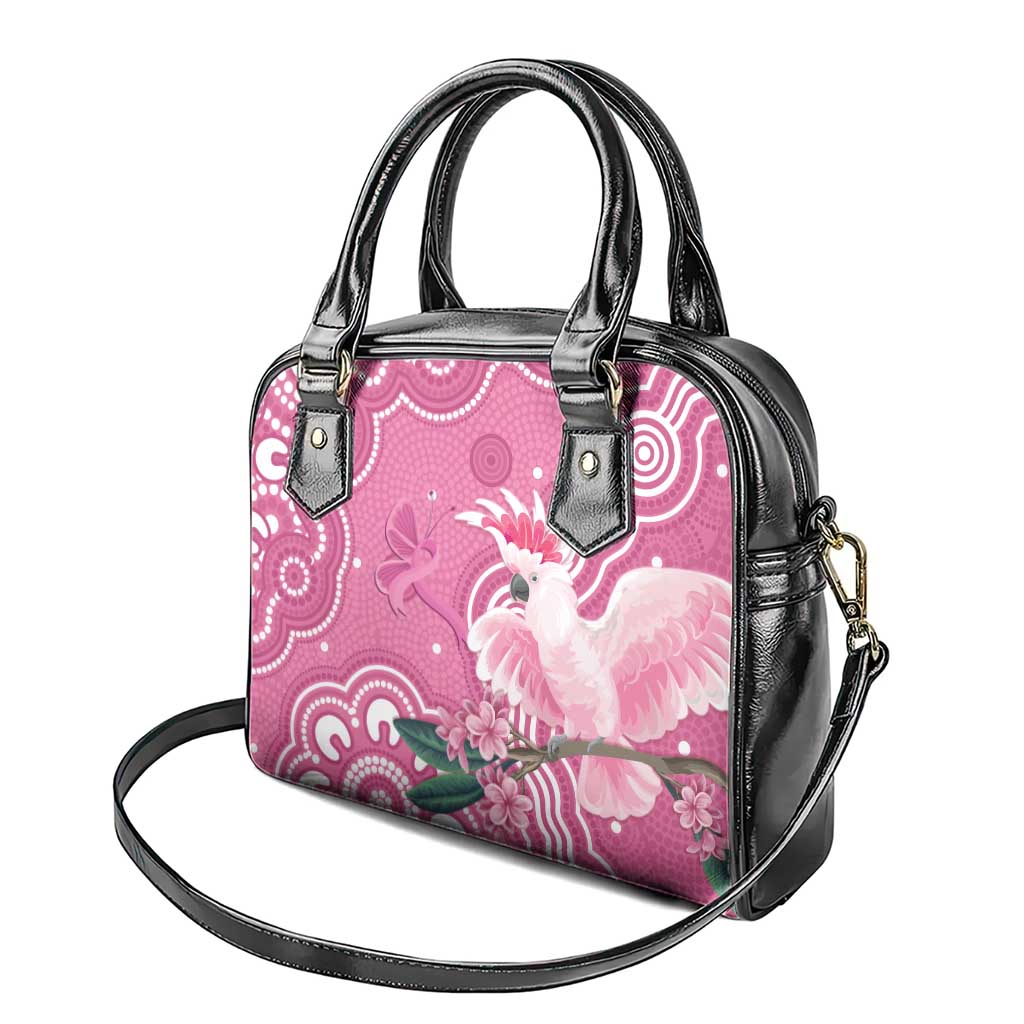 Australia Breast Cancer Awareness Shoulder Handbag Pink Cockatoo Ribbon Aboriginal Art - Aussie Hoodie