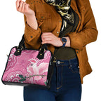 Australia Breast Cancer Awareness Shoulder Handbag Pink Cockatoo Ribbon Aboriginal Art - Aussie Hoodie
