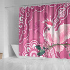 Australia Breast Cancer Awareness Shower Curtain Pink Cockatoo Ribbon Aboriginal Art - Aussie Hoodie