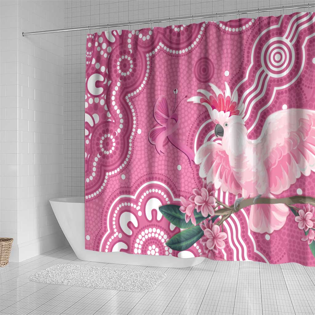 Australia Breast Cancer Awareness Shower Curtain Pink Cockatoo Ribbon Aboriginal Art - Aussie Hoodie