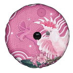 Australia Breast Cancer Awareness Spare Tire Cover Pink Cockatoo Ribbon Aboriginal Art - Aussie Hoodie