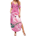 Australia Breast Cancer Awareness Summer Maxi Dress Pink Cockatoo Ribbon Aboriginal Art - Aussie Hoodie