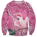Australia Breast Cancer Awareness Sweatshirt Pink Cockatoo Ribbon Aboriginal Art - Aussie Hoodie