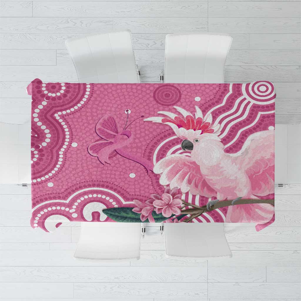 Australia Breast Cancer Awareness Tablecloth Pink Cockatoo Ribbon Aboriginal Art - Aussie Hoodie