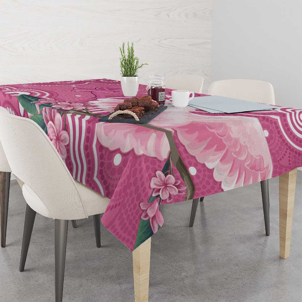 Australia Breast Cancer Awareness Tablecloth Pink Cockatoo Ribbon Aboriginal Art - Aussie Hoodie