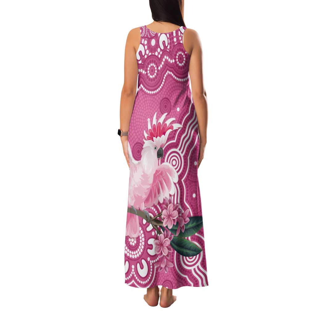 Australia Breast Cancer Awareness Tank Maxi Dress Pink Cockatoo Ribbon Aboriginal Art - Aussie Hoodie