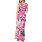 Australia Breast Cancer Awareness Tank Maxi Dress Pink Cockatoo Ribbon Aboriginal Art - Aussie Hoodie