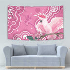 Australia Breast Cancer Awareness Tapestry Pink Cockatoo Ribbon Aboriginal Art - Aussie Hoodie