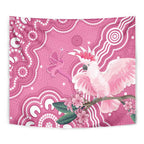 Australia Breast Cancer Awareness Tapestry Pink Cockatoo Ribbon Aboriginal Art - Aussie Hoodie