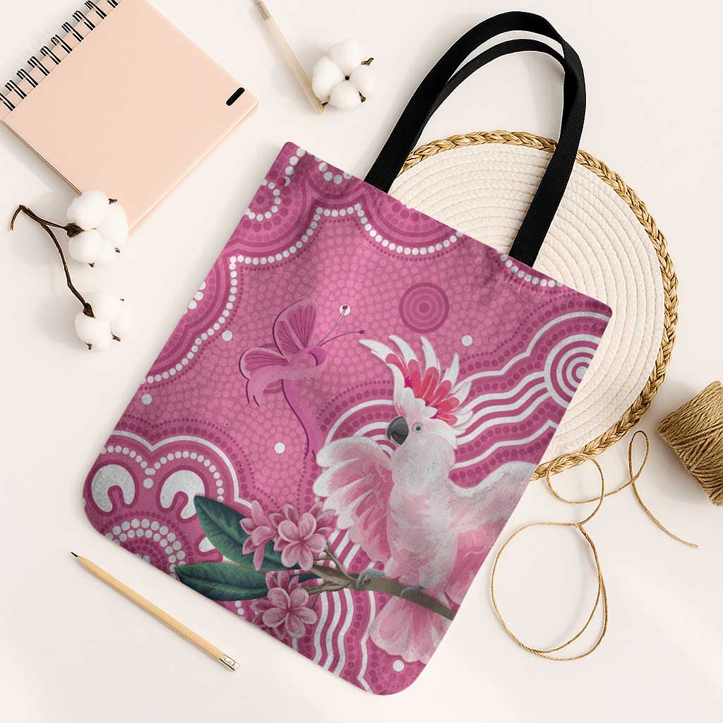 Australia Breast Cancer Awareness Tote Bag Pink Cockatoo Ribbon Aboriginal Art - Aussie Hoodie