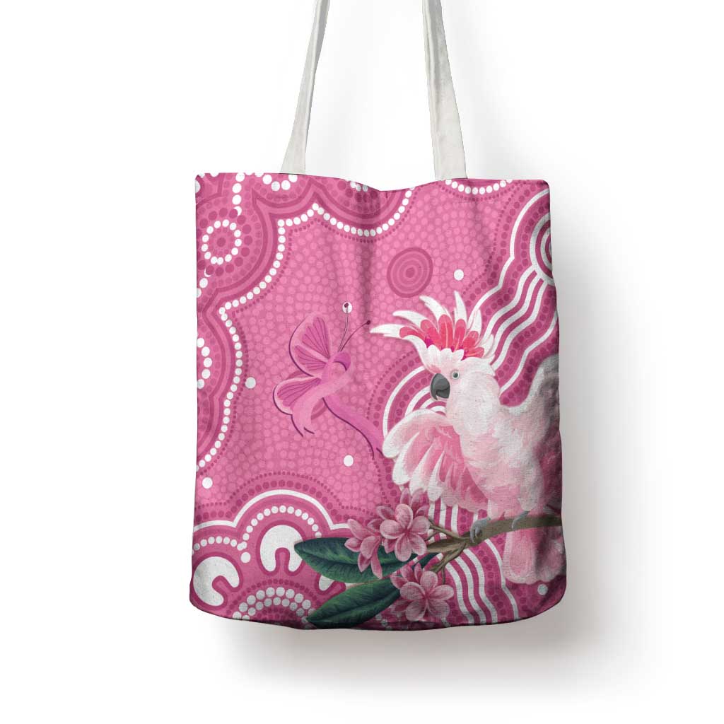 Australia Breast Cancer Awareness Tote Bag Pink Cockatoo Ribbon Aboriginal Art - Aussie Hoodie