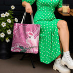 Australia Breast Cancer Awareness Tote Bag Pink Cockatoo Ribbon Aboriginal Art - Aussie Hoodie