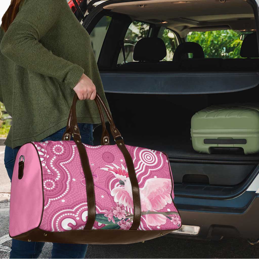Australia Breast Cancer Awareness Travel Bag Pink Cockatoo Ribbon Aboriginal Art - Aussie Hoodie