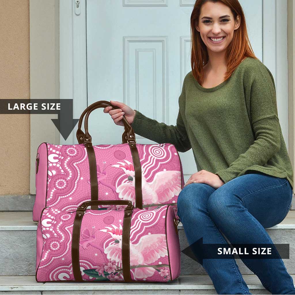 Australia Breast Cancer Awareness Travel Bag Pink Cockatoo Ribbon Aboriginal Art - Aussie Hoodie