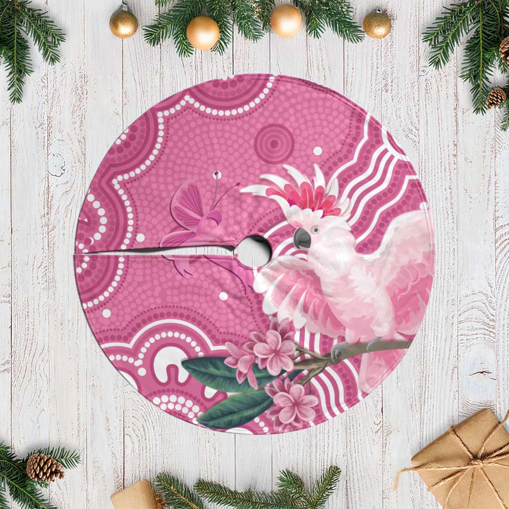 Australia Breast Cancer Awareness Tree Skirt Pink Cockatoo Ribbon Aboriginal Art - Aussie Hoodie