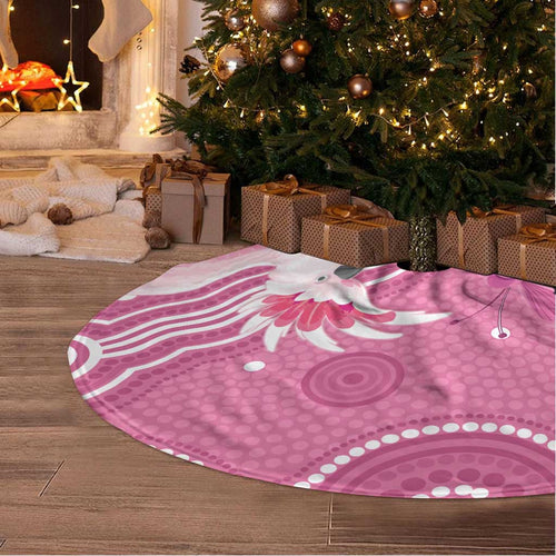 Australia Breast Cancer Awareness Tree Skirt Pink Cockatoo Ribbon Aboriginal Art - Aussie Hoodie