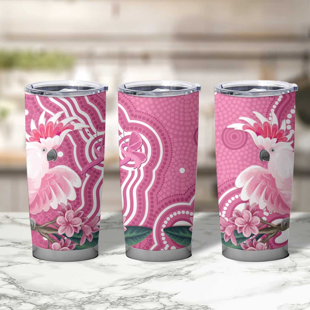 Australia Breast Cancer Awareness Tumbler Cup Pink Cockatoo Ribbon Aboriginal Art - Aussie Hoodie
