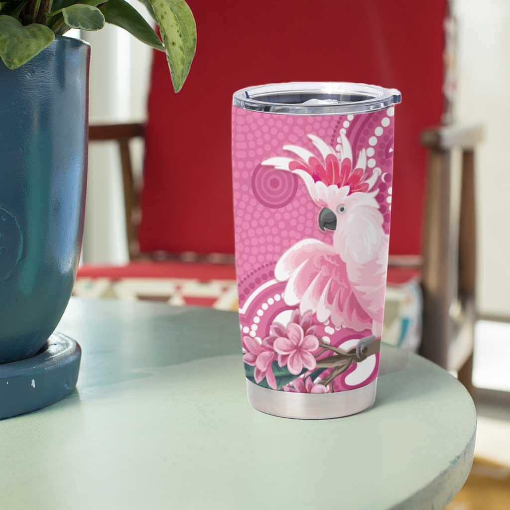 Australia Breast Cancer Awareness Tumbler Cup Pink Cockatoo Ribbon Aboriginal Art - Aussie Hoodie