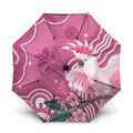 Australia Breast Cancer Awareness Umbrella Pink Cockatoo Ribbon Aboriginal Art - Aussie Hoodie