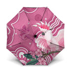 Australia Breast Cancer Awareness Umbrella Pink Cockatoo Ribbon Aboriginal Art - Aussie Hoodie