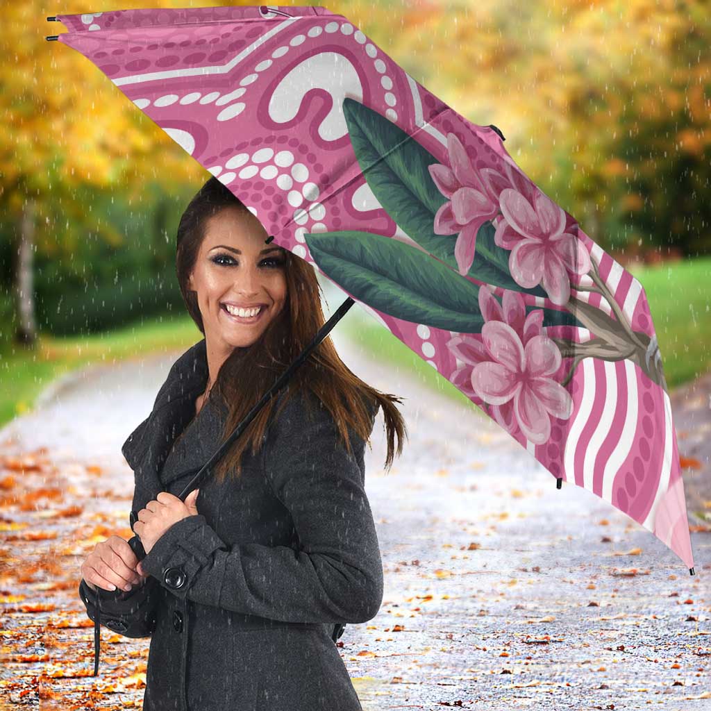 Australia Breast Cancer Awareness Umbrella Pink Cockatoo Ribbon Aboriginal Art - Aussie Hoodie