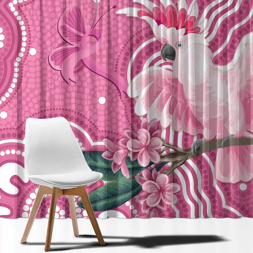 Australia Breast Cancer Awareness Window Curtain Pink Cockatoo Ribbon Aboriginal Art - Aussie Hoodie