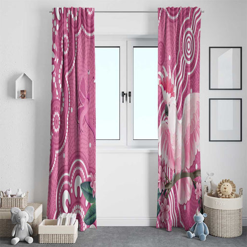 Australia Breast Cancer Awareness Window Curtain Pink Cockatoo Ribbon Aboriginal Art - Aussie Hoodie