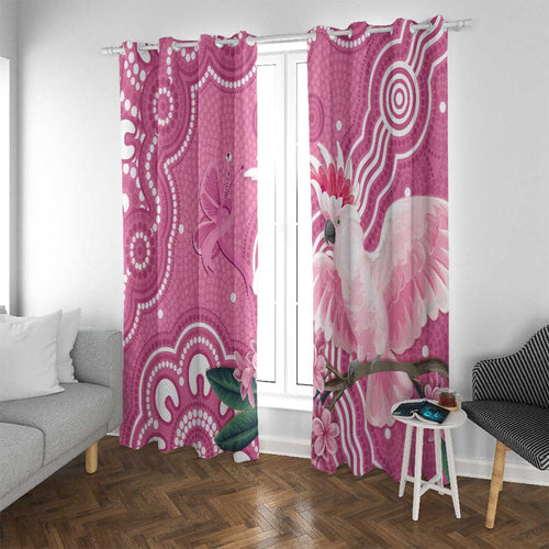Australia Breast Cancer Awareness Window Curtain Pink Cockatoo Ribbon Aboriginal Art - Aussie Hoodie