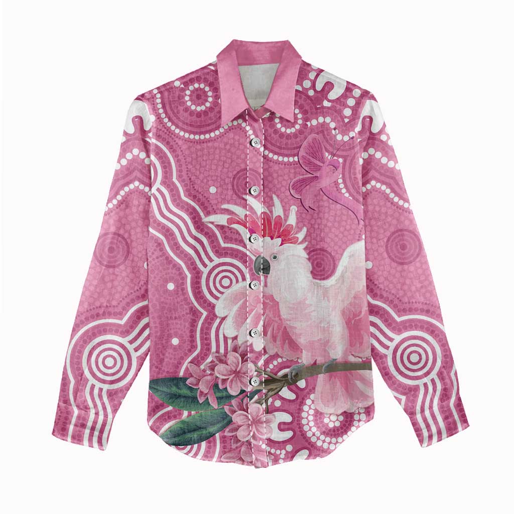 Australia Breast Cancer Awareness Women Casual Shirt Pink Cockatoo Ribbon Aboriginal Art - Aussie Hoodie