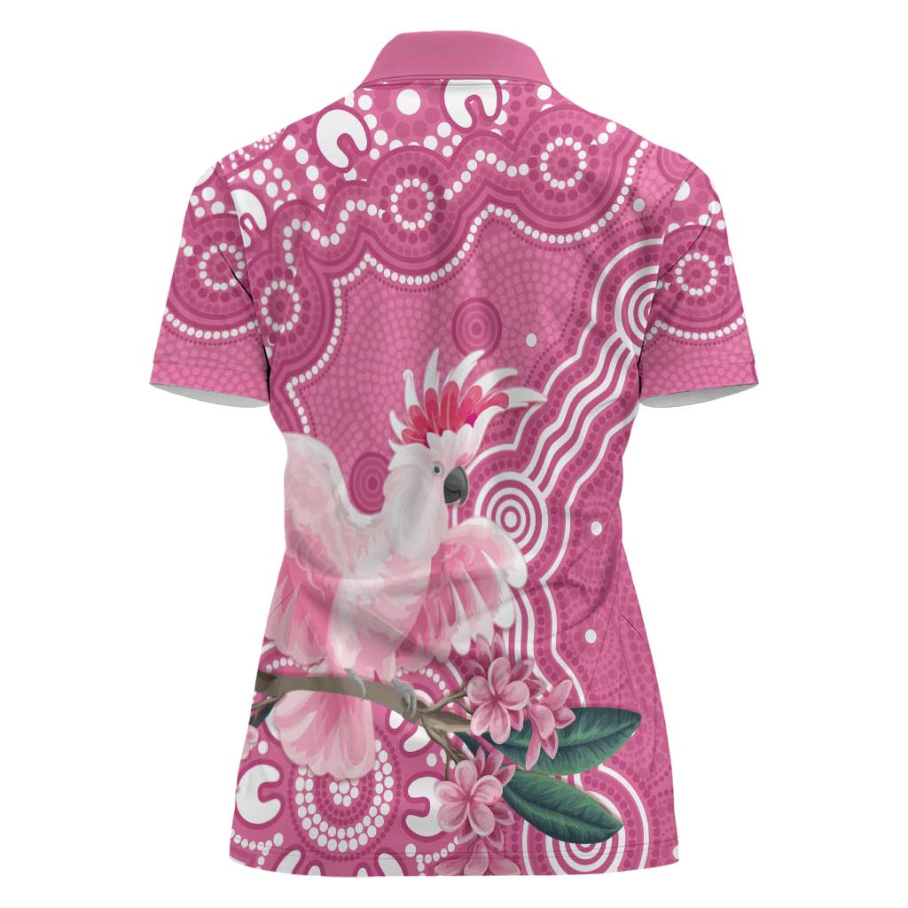 Australia Breast Cancer Awareness Women Polo Shirt Pink Cockatoo Ribbon Aboriginal Art - Aussie Hoodie
