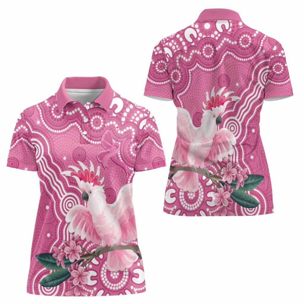 Australia Breast Cancer Awareness Women Polo Shirt Pink Cockatoo Ribbon Aboriginal Art - Aussie Hoodie
