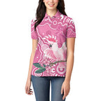 Australia Breast Cancer Awareness Women Polo Shirt Pink Cockatoo Ribbon Aboriginal Art - Aussie Hoodie