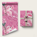 Australia Breast Cancer Awareness Wrapping Paper Pink Cockatoo Ribbon Aboriginal Art - Aussie Hoodie