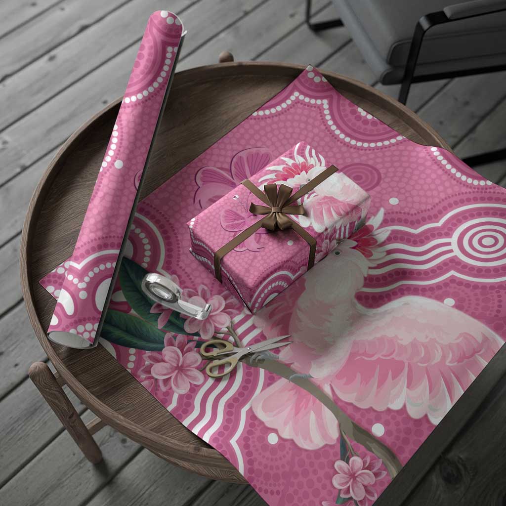 Australia Breast Cancer Awareness Wrapping Paper Pink Cockatoo Ribbon Aboriginal Art - Aussie Hoodie