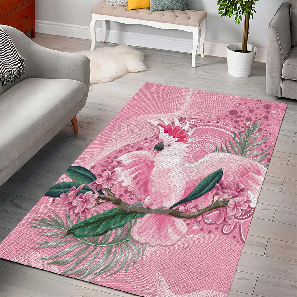 Pink Cockatoo Australia Area Rug Aussie Cacatua Leadbeateri - Aboriginal Art