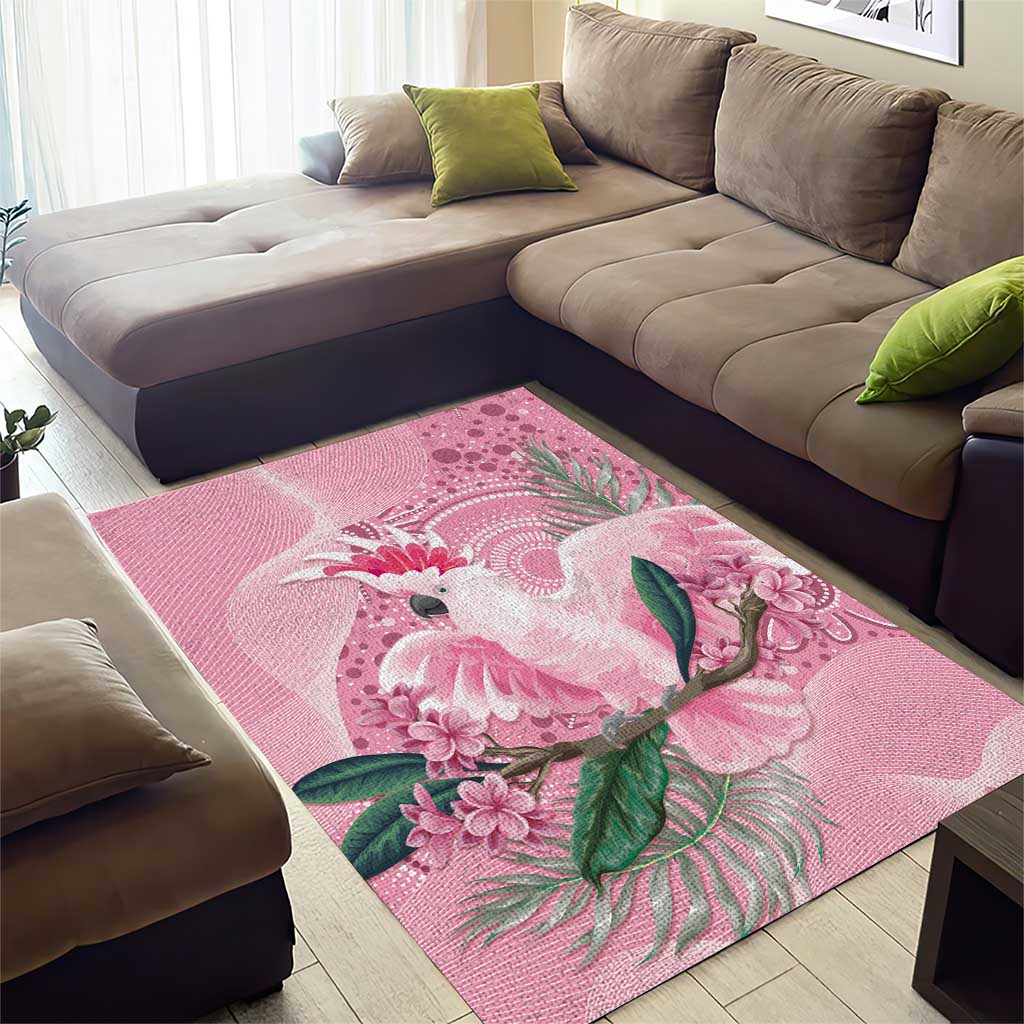 Pink Cockatoo Australia Area Rug Aussie Cacatua Leadbeateri - Aboriginal Art