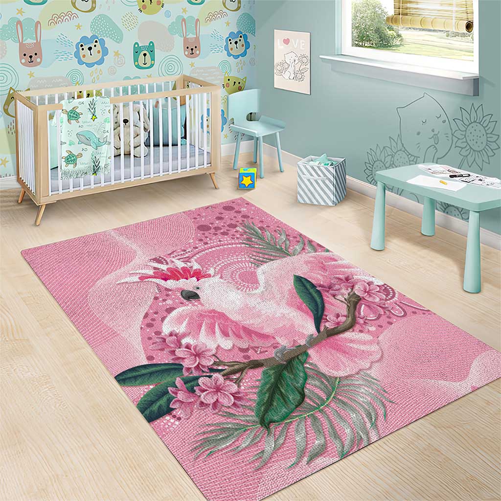Pink Cockatoo Australia Area Rug Aussie Cacatua Leadbeateri - Aboriginal Art