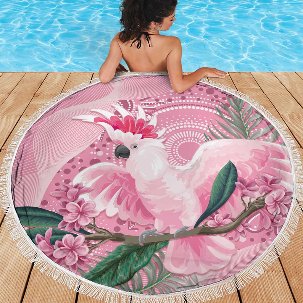 Pink Cockatoo Australia Beach Blanket Aussie Cacatua Leadbeateri - Aboriginal Art