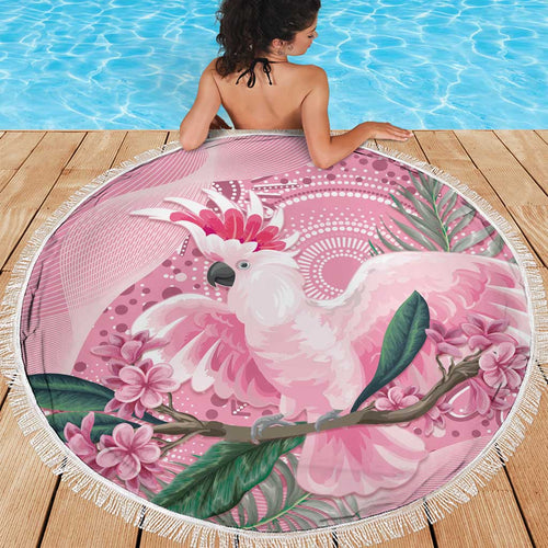 Pink Cockatoo Australia Beach Blanket Aussie Cacatua Leadbeateri - Aboriginal Art