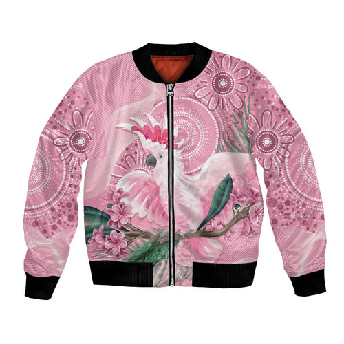 Pink Cockatoo Australia Bomber Jacket Aussie Cacatua Leadbeateri - Aboriginal Art