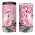 Pink Cockatoo Australia 4 in 1 Can Cooler Tumbler Aussie Cacatua Leadbeateri - Aboriginal Art